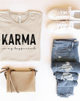 Plus Size Karma is my Boyfriend Graphic Crew Neck Tee