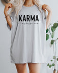 Plus Size Karma is my Boyfriend Graphic Crew Neck Tee