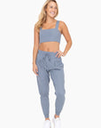 Mono B Solid Pleated Front Joggers