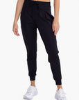 Mono B Solid Pleated Front Joggers