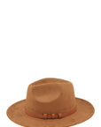 Three Ring Decorated Suede Feel Fedora Hat