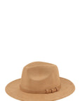 Three Ring Decorated Suede Feel Fedora Hat