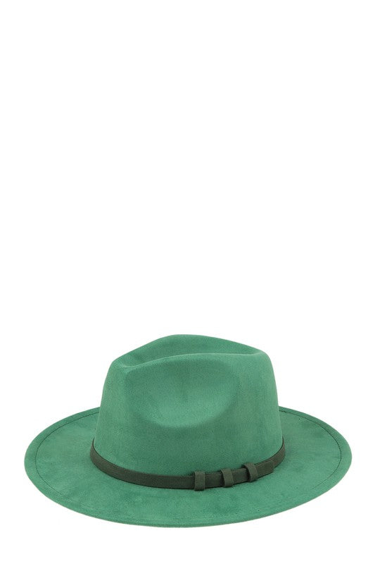 Three Ring Decorated Suede Feel Fedora Hat