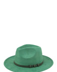 Three Ring Decorated Suede Feel Fedora Hat