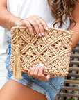 Macrame Tassel Clutch