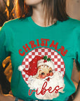 Christmas Vibes Santa Graphic Tee