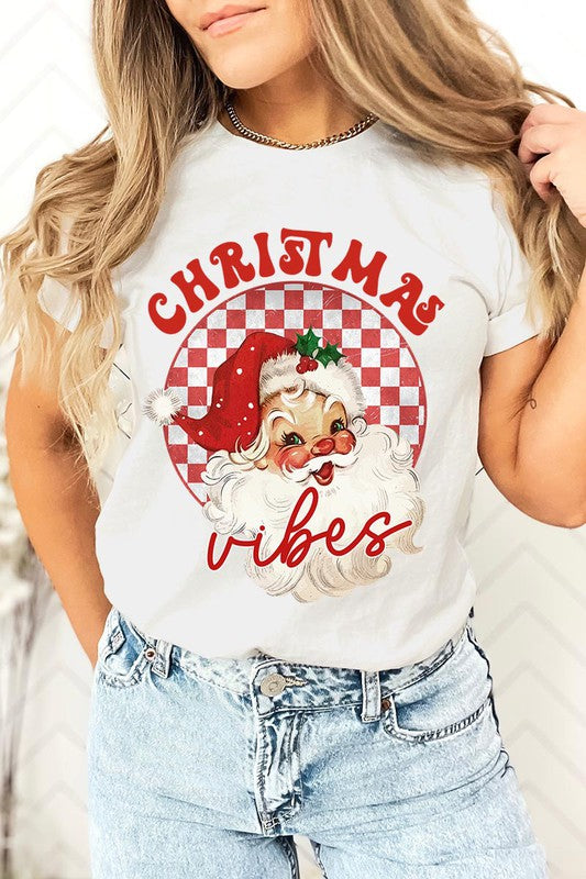 Christmas Vibes Santa Graphic Tee