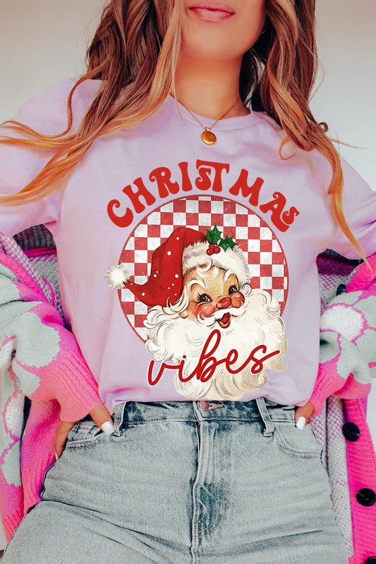 Christmas Vibes Santa Graphic Tee