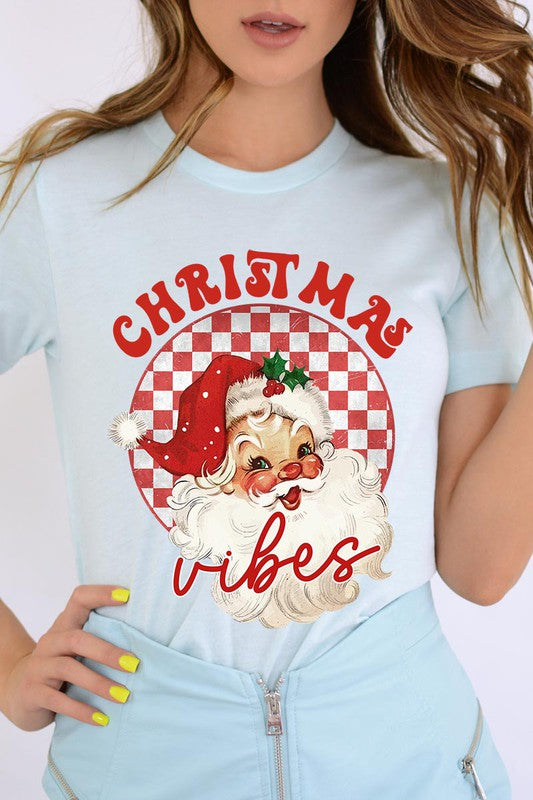 Christmas Vibes Santa Graphic Tee