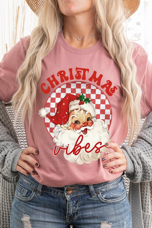 Christmas Vibes Santa Graphic Tee