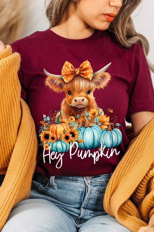 Hey Pumpkin Highland Cow Graphic Tee