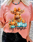 Hey Pumpkin Highland Cow Graphic Tee