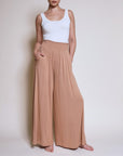 Fabina Smock Elastic Waist Maxi Palazzo Pant