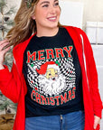 Checkerboard Santa Graphic T-Shirt