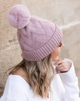 Chunky Knit Fur Pom Beanie