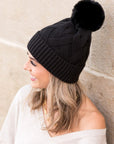 Chunky Knit Fur Pom Beanie