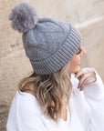 Chunky Knit Fur Pom Beanie