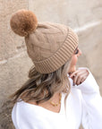 Chunky Knit Fur Pom Beanie