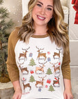 All the Reindeer Graphic Raglan