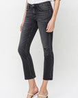 Flying Monkey Mid Rise Crop Slim Straight Jeans