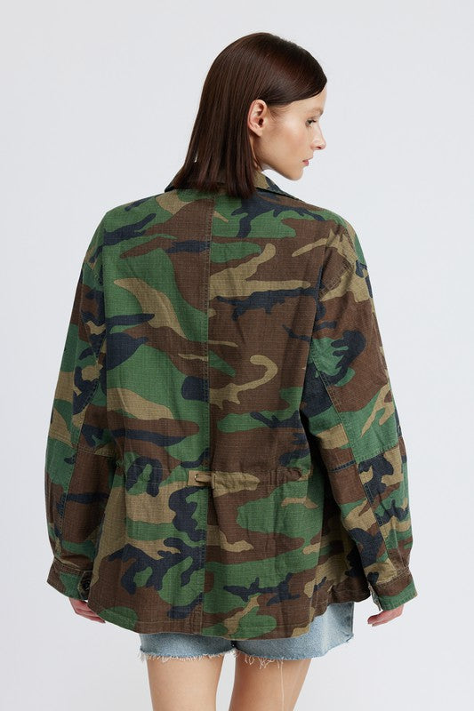 Camouflaged Oversized Jacket by Emory Park