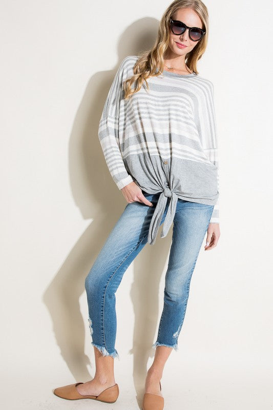 e Luna Engineering Striped Boxy Top