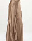 Renee C Stretch Satin Pants w/ Elastic Waist and Pockets.