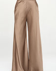 Renee C Stretch Satin Pants w/ Elastic Waist and Pockets.