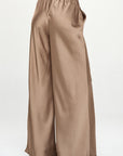 Renee C Stretch Satin Pants w/ Elastic Waist and Pockets.