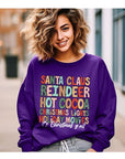 Santa Claus, Reindeer, Cocoa Christmas Graphic Sweatshirt