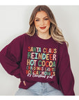 Santa Claus, Reindeer, Cocoa Christmas Graphic Sweatshirt