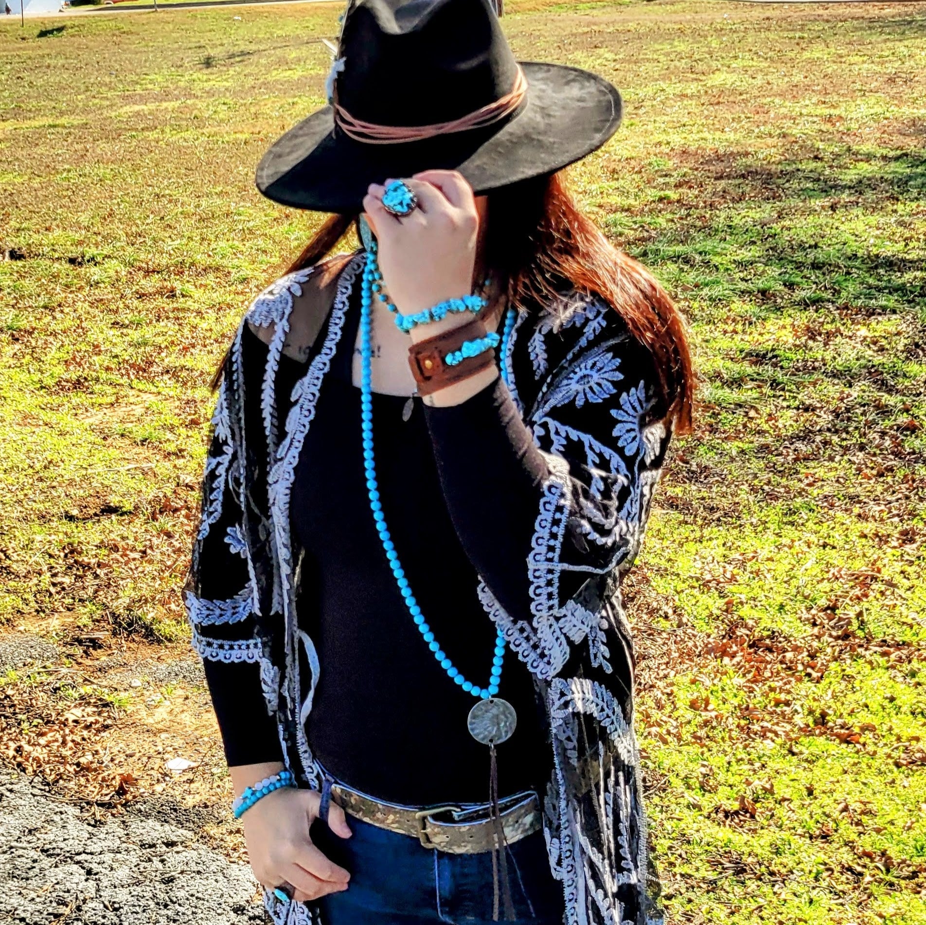 Chunky Blue Turquoise Nugget Bracelet