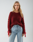 Ruby Bow Sleeve Knit Sweater