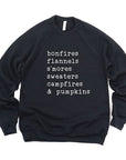 Plus Bonfires, Flannels, S'Mores Bella Crew Sweatshirt