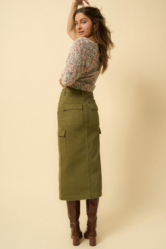 Insane Gene Color Cargo Midi Skirt