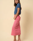 Denim Lab USA Color Cargo Midi Skirt