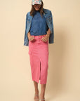 Denim Lab USA Color Cargo Midi Skirt