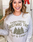 Farm Fresh Christmas Trees Graphic LS T-Shirt