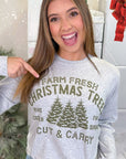 Farm Fresh Christmas Trees Graphic LS T-Shirt