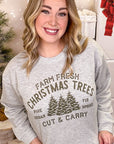 Farm Fresh Christmas Trees Graphic Sweatshirt