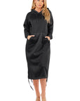 Women's Fashion Long Maxi Hoodie Dress by Claude