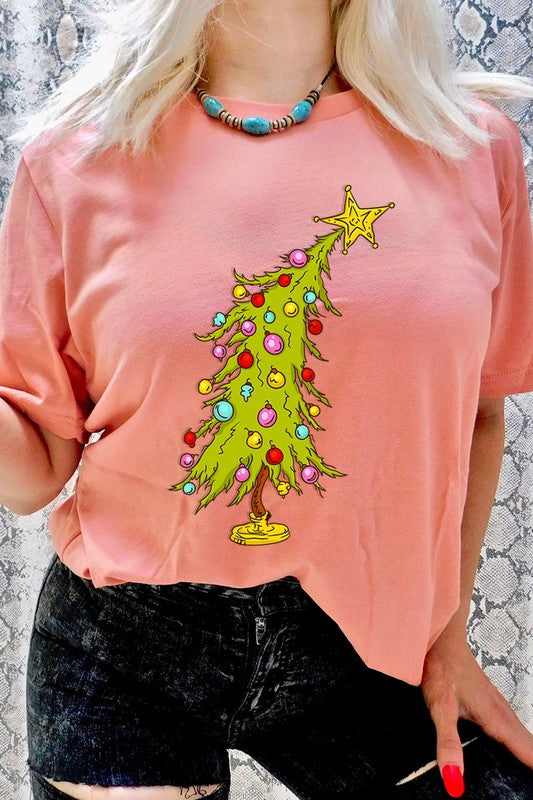 Grinch Christmas Tree Graphic Tee