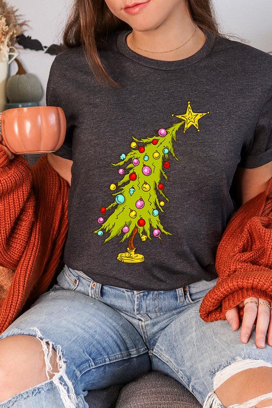 Grinch Christmas Tree Graphic Tee