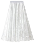 Miss Sparkling | Lace Chiffon Midi Skirt
