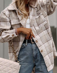 Plaid Removable Hood Buttoned Shacket