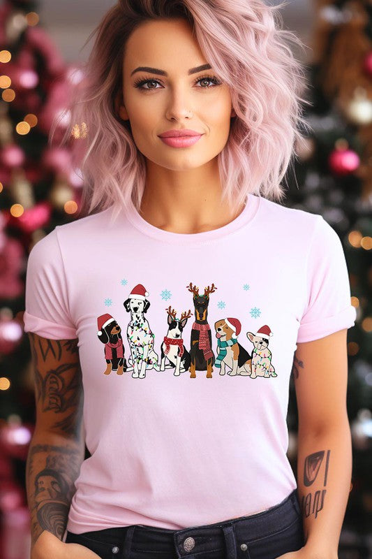 Christmas Dogs Short Sleeve Graphic Tee