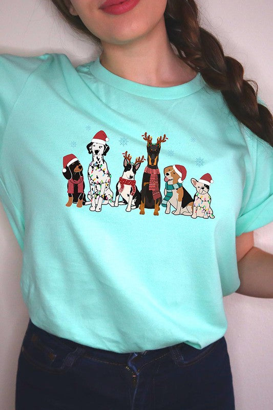 Christmas Dogs Short Sleeve Graphic Tee