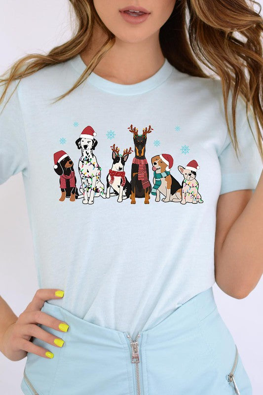 Christmas Dogs Short Sleeve Graphic Tee