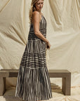 Gilli Sleeveless Stripe Maxi Tiered Dress