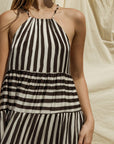 Gilli Sleeveless Stripe Maxi Tiered Dress